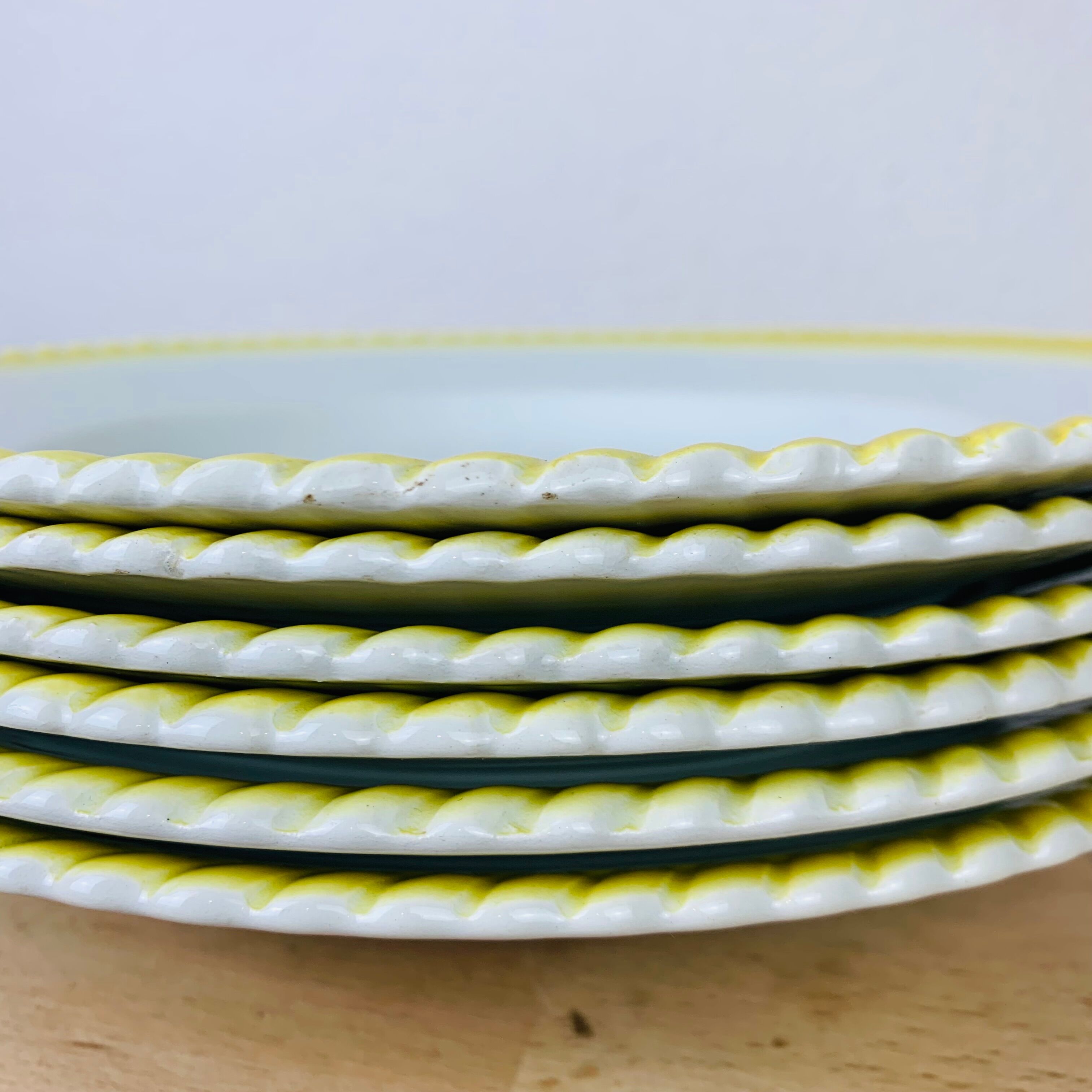 Set of 6 vintage hollow plates in earthenware