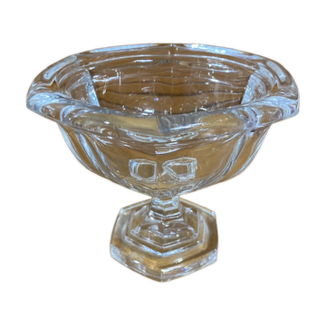Coupe Art déco ancienne Baccarat modèle Bourbon en cristal moulé