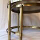 Brass nesting tables, gold smoked glass trays