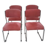 4 vintage chrome chairs from the 70s