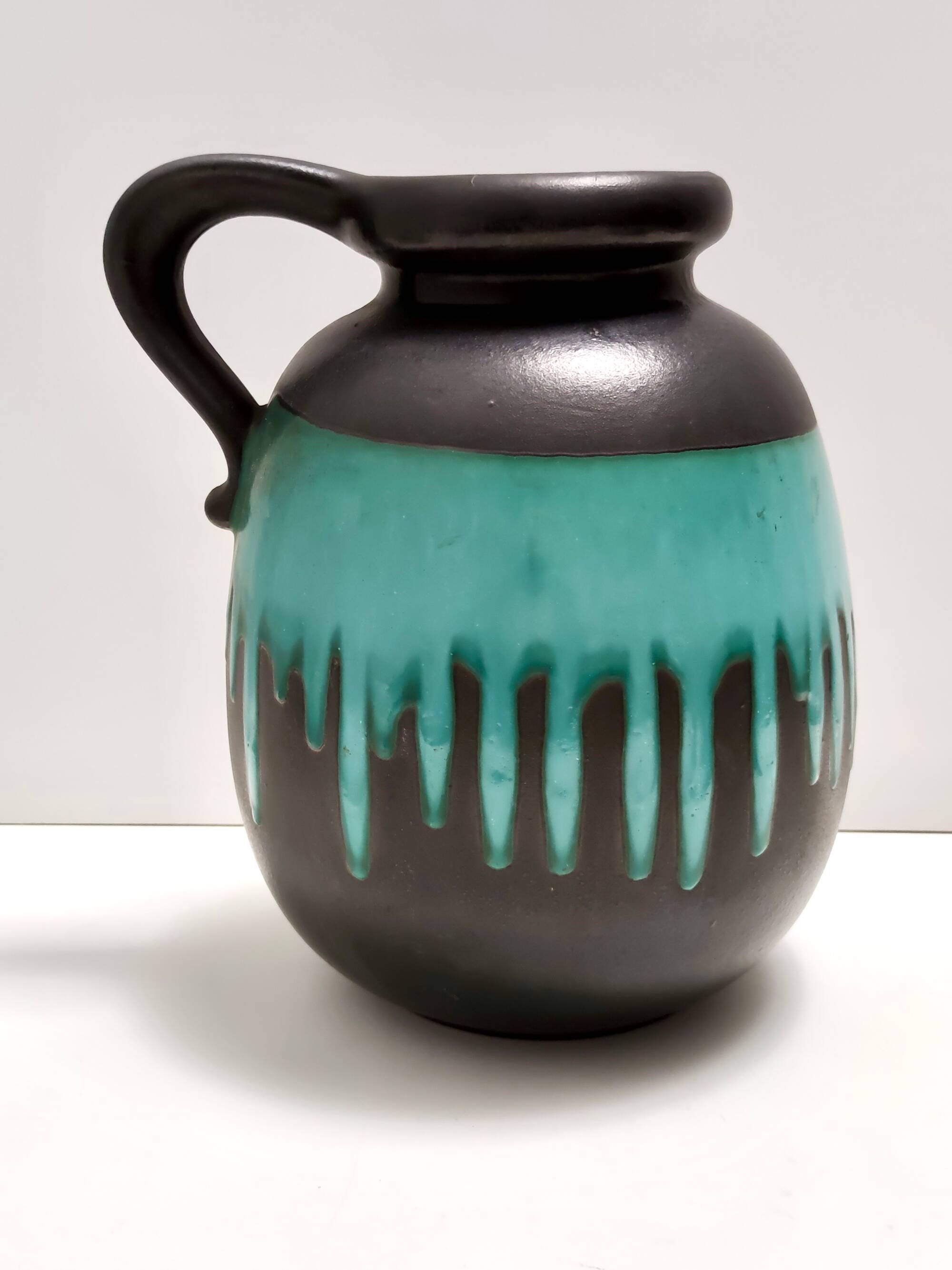 Black and Teal Fat Lava Ceramic Vase Multi-Color 484-30 Scheurich WGP