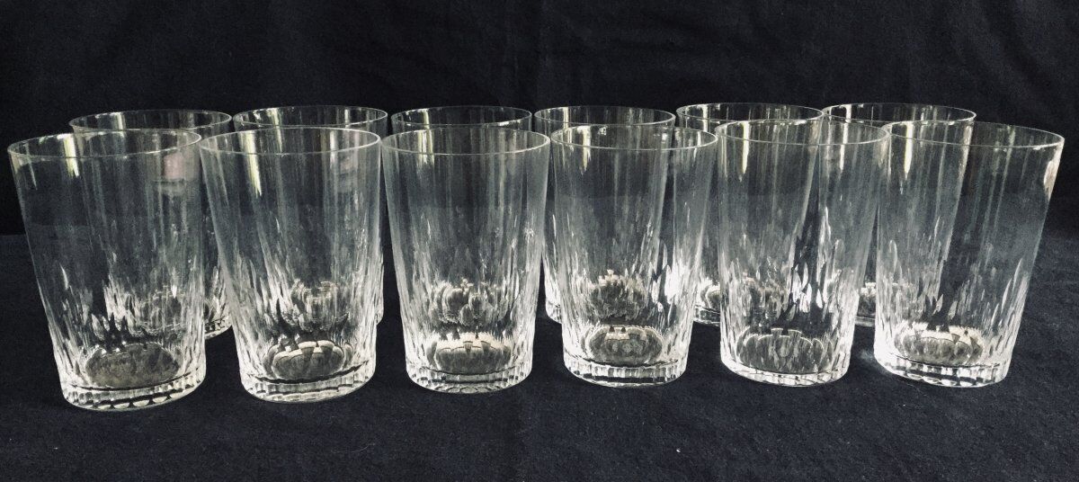 Lot de 12 verres à whisky en cristal Baccarat modèle Champigny