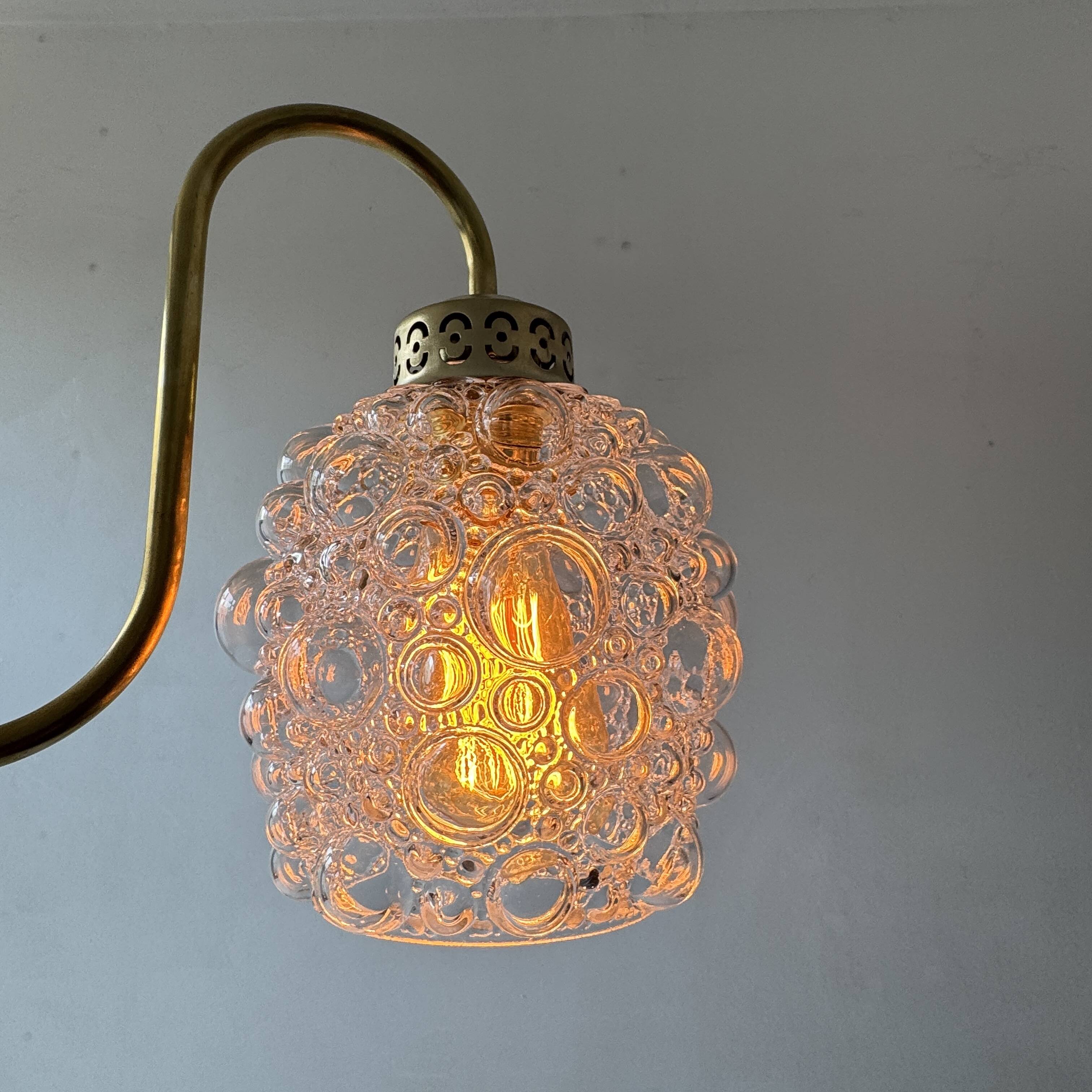 Lot of 3 vintage bubble glass wall lights.