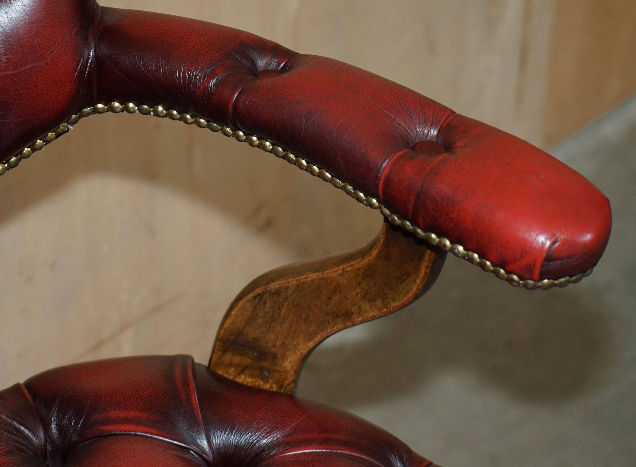 Victorian Chesterfield leather captain's chair