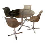 Roche Bobois table and its 4 chairs 1970s