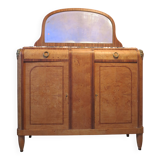 1925 sideboard with two doors, two drawers and beveled mirror, marble top
