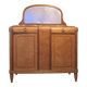 1925 sideboard with two doors, two drawers and beveled mirror, marble top