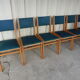 Lot de 6 chaises en skaï vert  1960