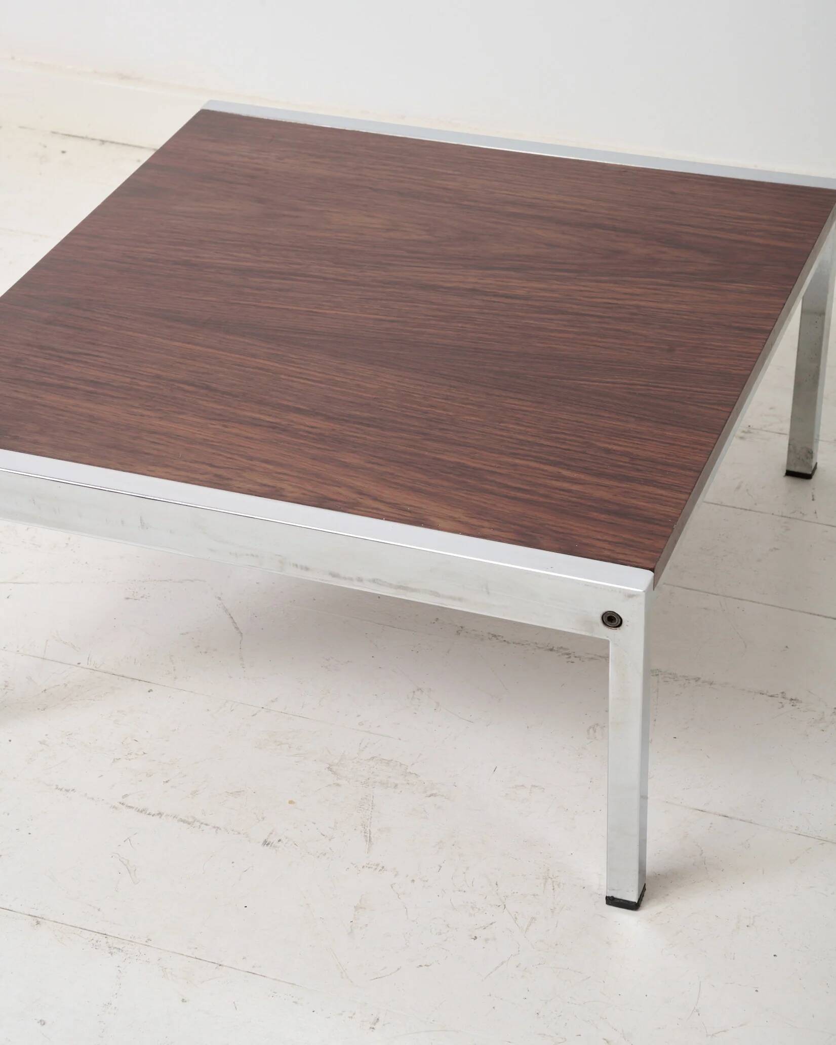 Chrome and rosewood coffee table, 1970s