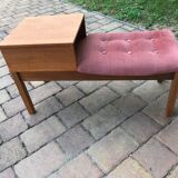 Mid-century teak telephone bench, 1960s