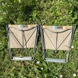 Vintage canvas foldable camping stools