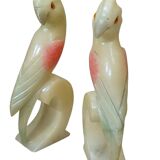 Alabaster Parrot Bookends, 1930s
