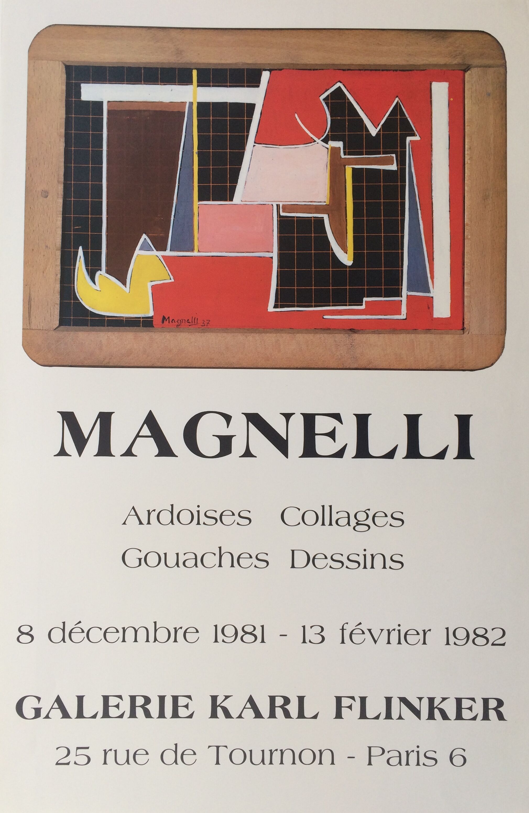 Affiche originale d'exposition Galerie Karl Finker, 1981-82