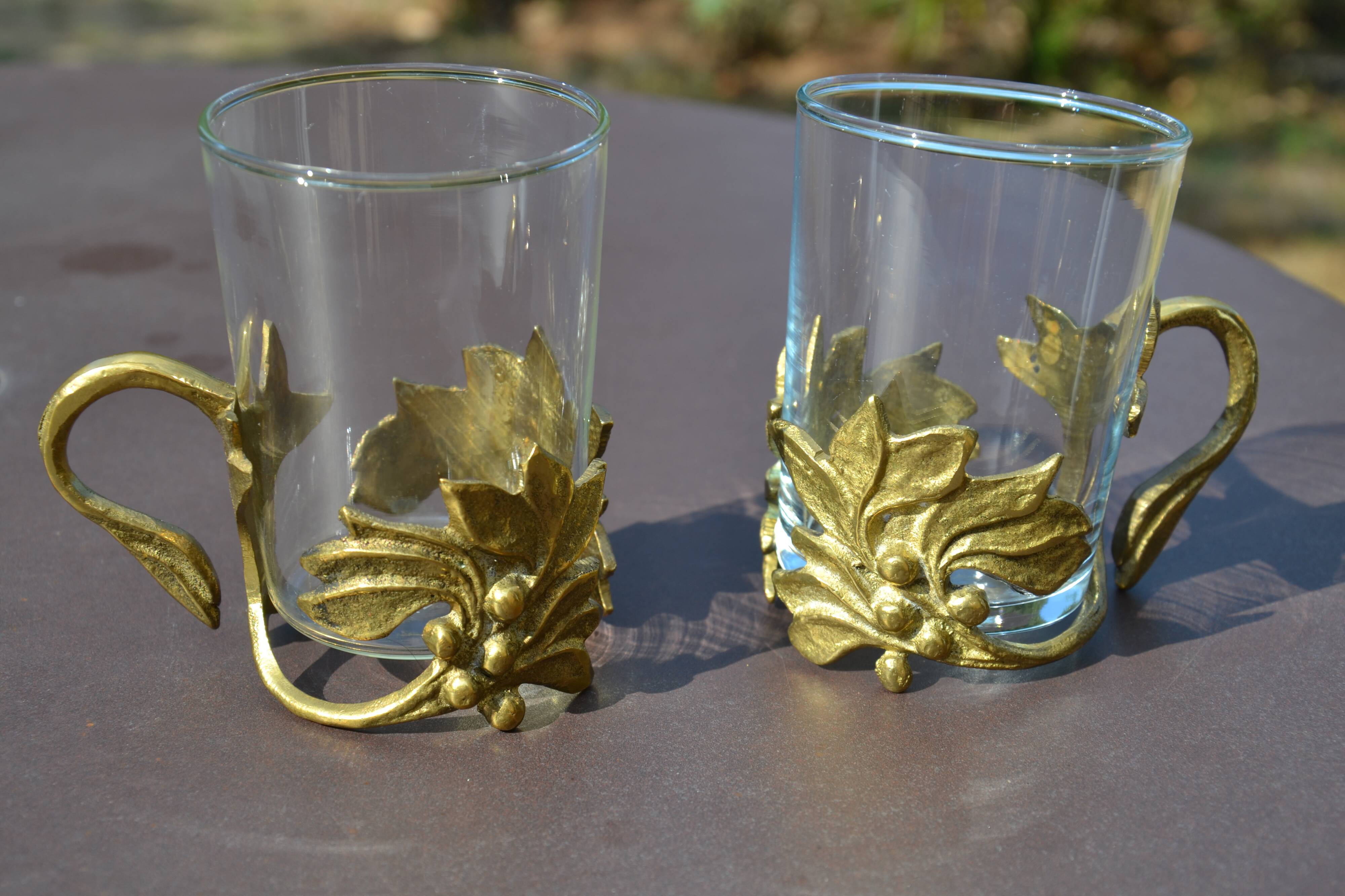 2 cups/art deco tea glasses