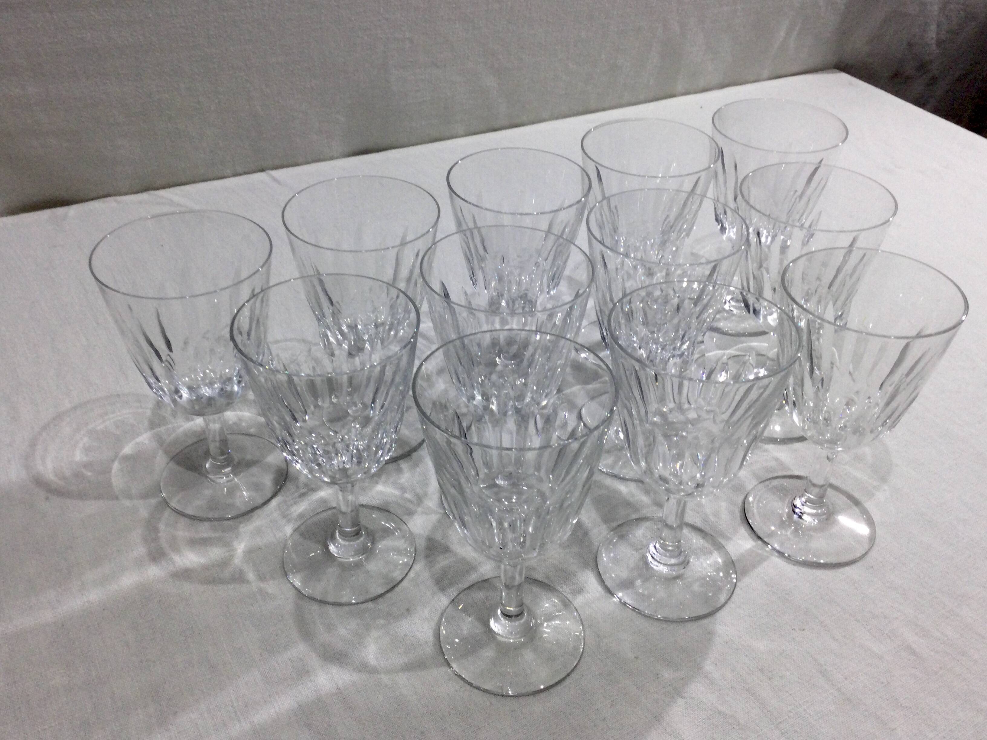 Baccarat – 12 Baccarat Crystal Water Glasses, Casino Pattern
