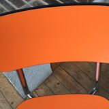 Lot of 4 vintage chairs in orange formica