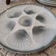 6 Moulin des Loups oyster plates in white and gray barbotine