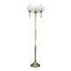 1970s Czechoslovak floor lamp in brass with milky glass shades