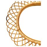Midcentury Modern Large Sunburst Bamboo and Rattan Mirror, Bonacina, Italy 1960s
