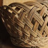 Vintage openwork wicker high basket