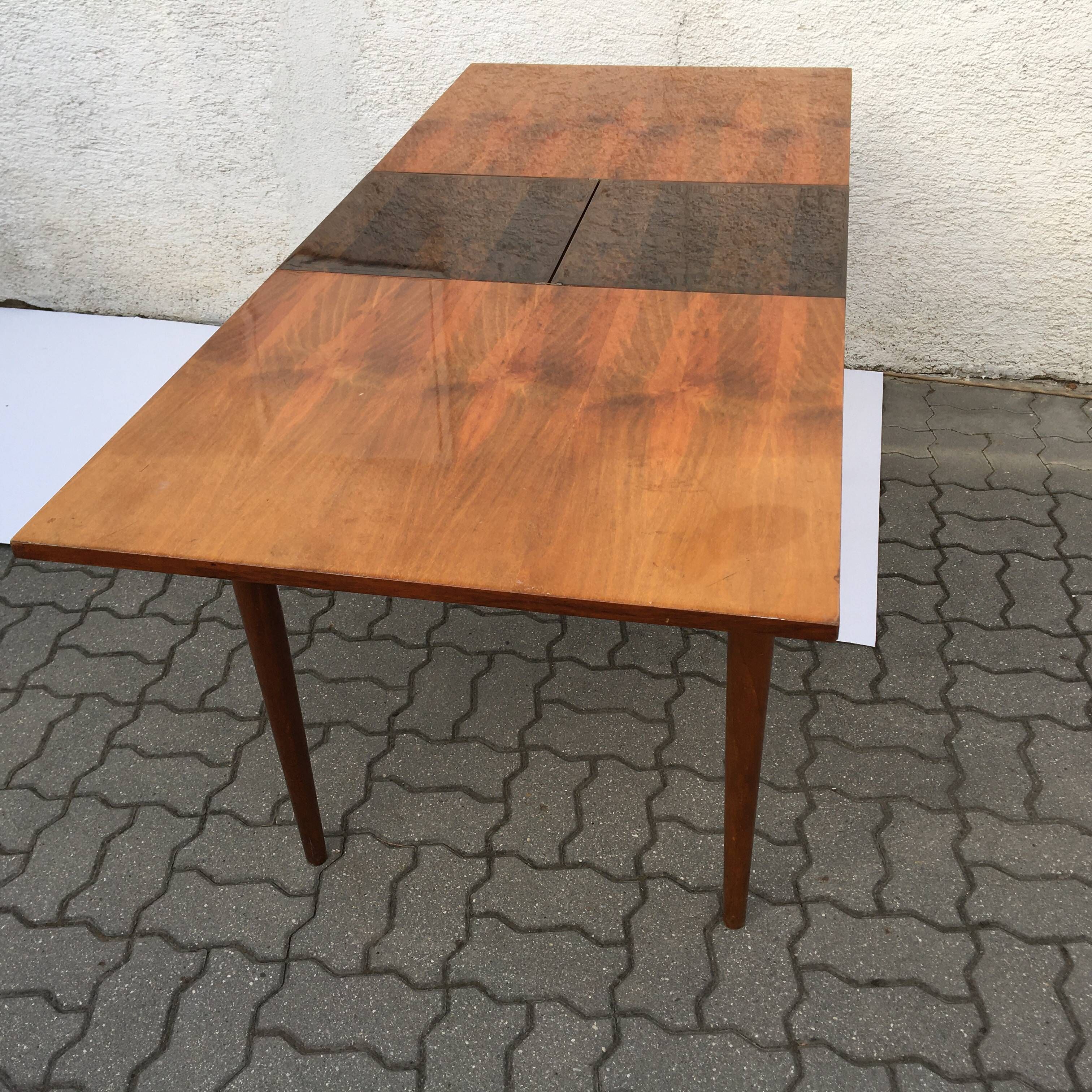 Vintage MIER Topolcany Extendable Dining Table Mid Century 60s Wood 120cm-160cm.