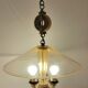 3-light chandelier in Murano glass and gilded brass, 1940.