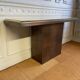 Belgo Chrom console, copper and travertine metal, Belgium, 1970