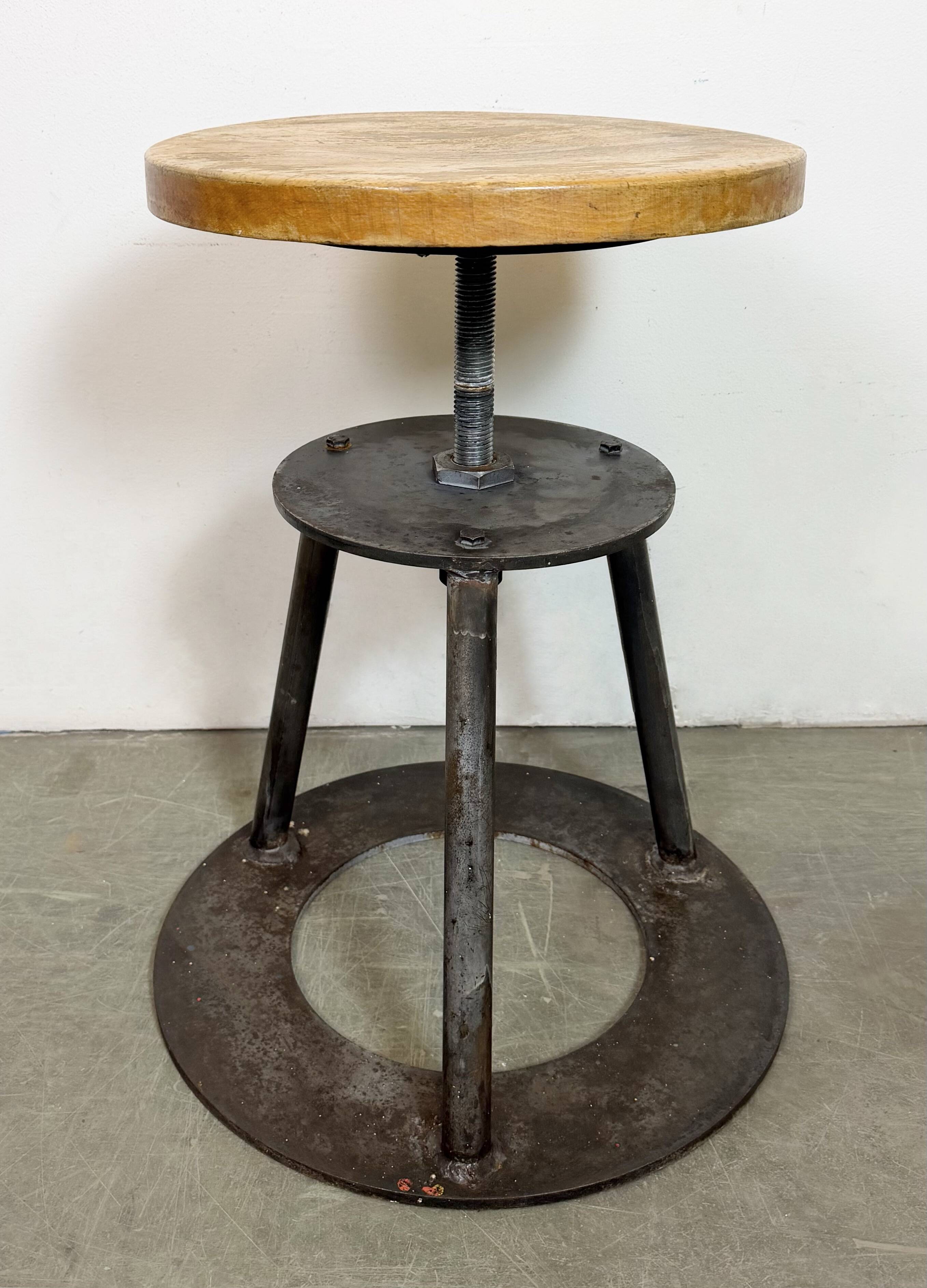 Black Industrial Workshop Swivel Stool, 1960s