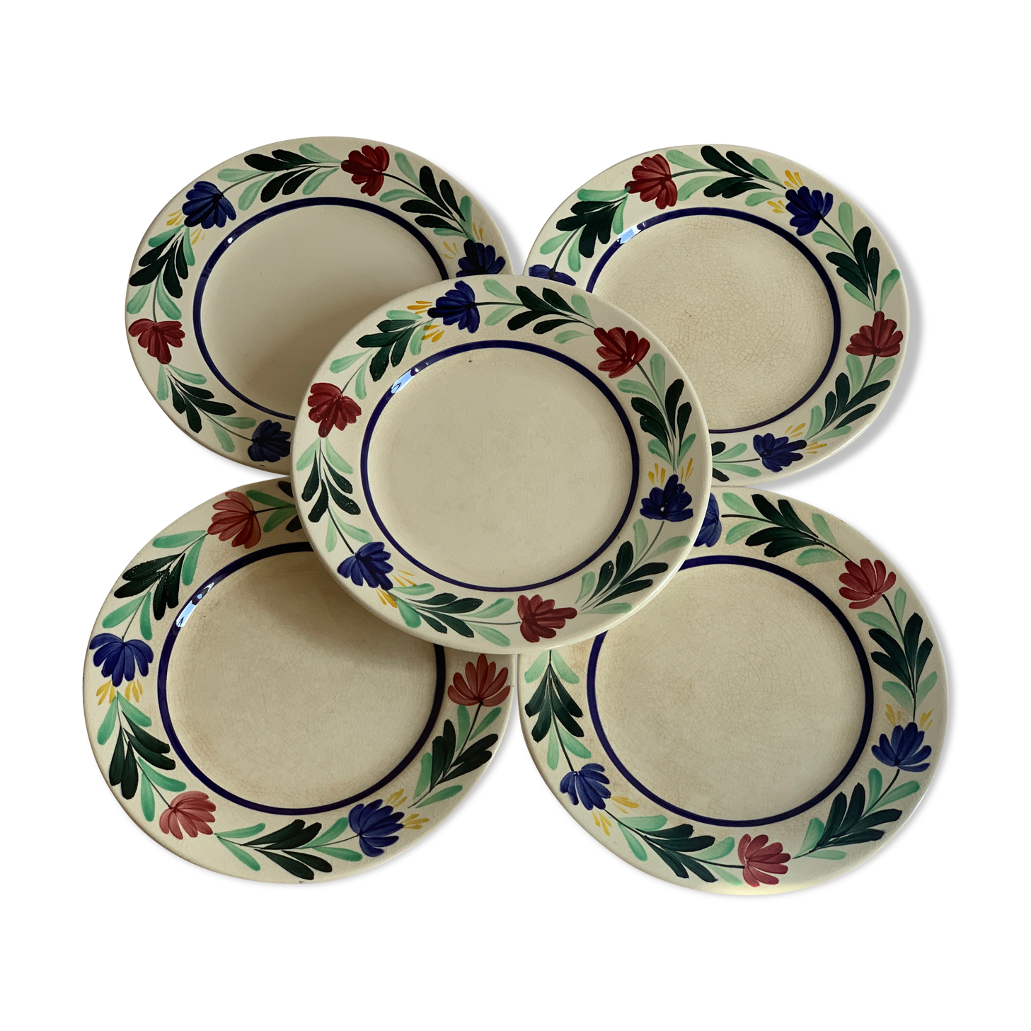 5 Longchamp dessert plates