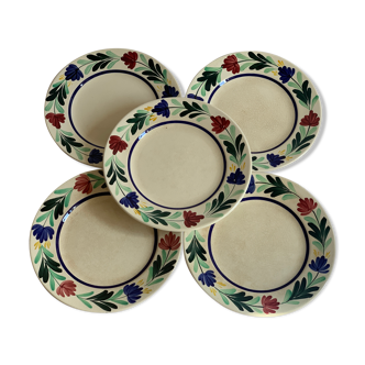 5 assiettes à dessert Longchamp