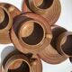 5 Cups Vallauris artisanal red brown terracotta