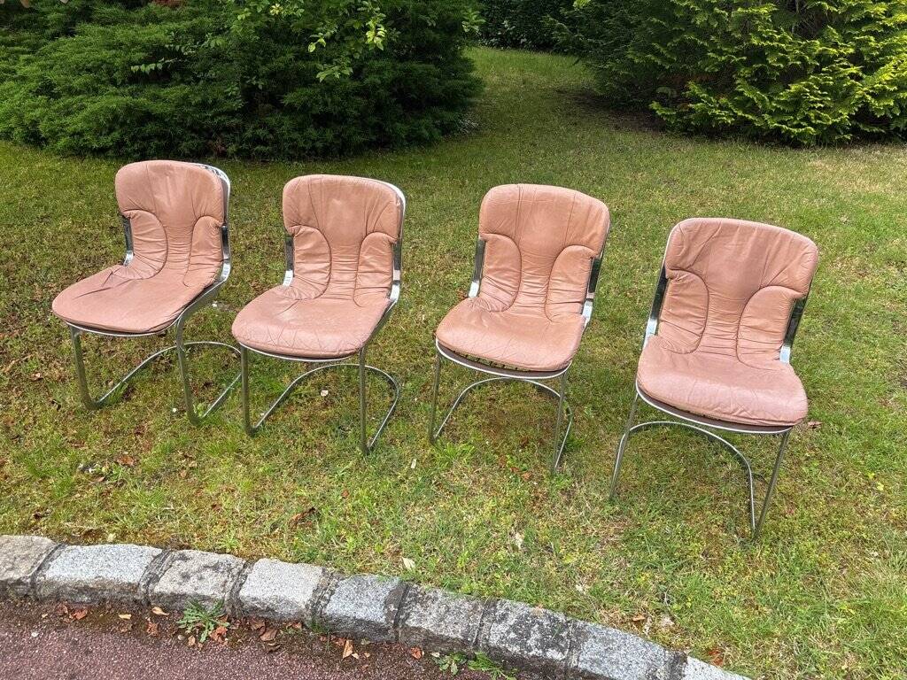 Set of 4 vintage 70s Cidue chairs
