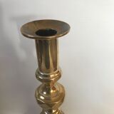 Pair of Victorian candle holders in gilded bronze