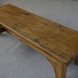 Solid elm coffee table with 2 small drawers, 1950s