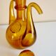 Blown glass carafe from Biot, amber, bubbled, vintage 70s
