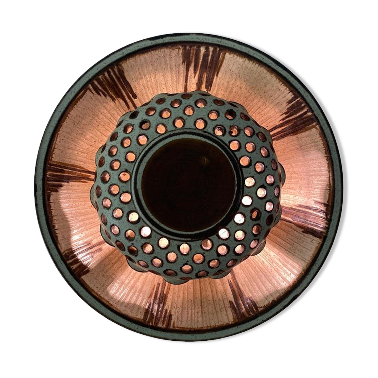 Rare Bente Jessen Ceramic Wall lamp for BJ Ceramics Denmark, ca 1970s.