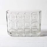 František Vizner Glass Jardinière Vase, Mid-Century Czech Design / 1963