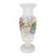 Opaline glass vase with hand-painted flowers, 1900