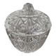 Antique covered jar in chiseled glass