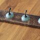 Antique hook (4 racks) wood and ceramic