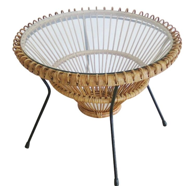 Rattan coffee table 1950