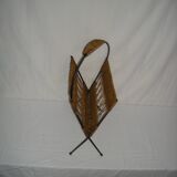 rattan magazine rack from the 50s