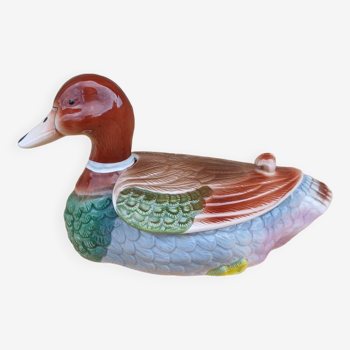 Hand painted ceramic duck box