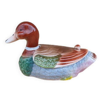 Hand painted ceramic duck box