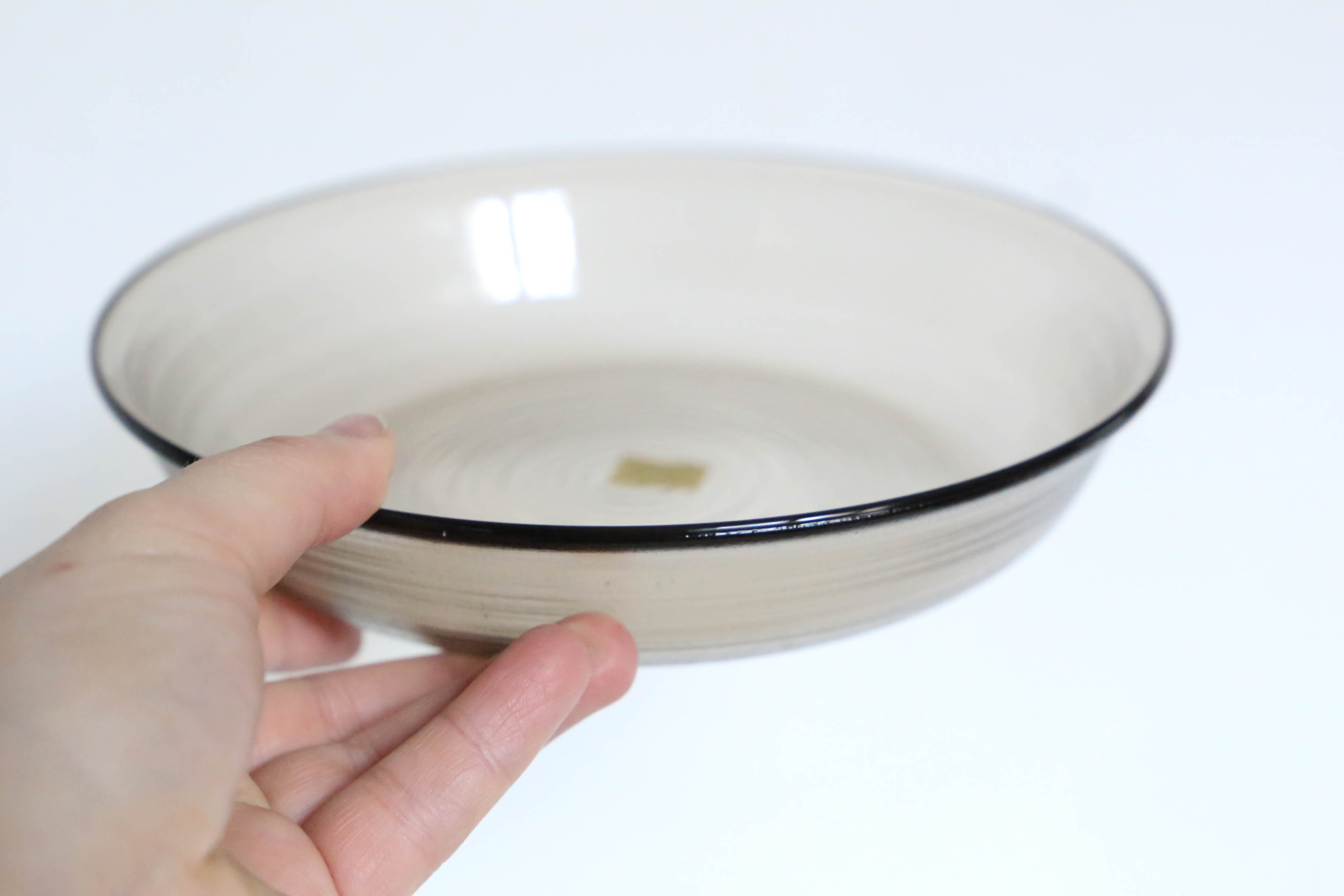 Set of 6 hollow plates Arcoroc, in gray smoked glass, vintage French