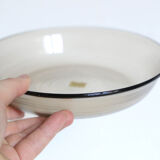 Set of 6 hollow plates Arcoroc, in gray smoked glass, vintage French