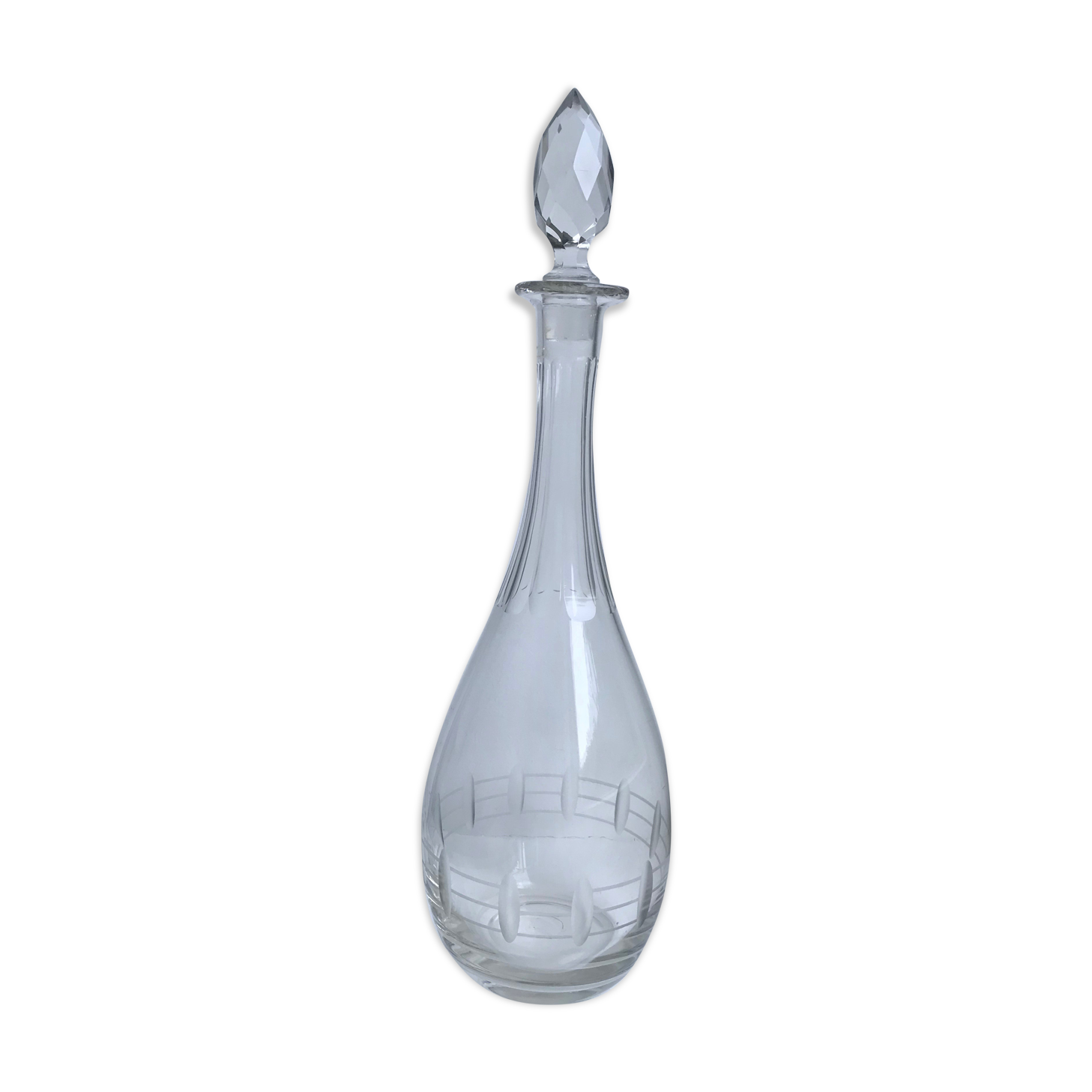 Engraved crystal wine decanter 20s-30s