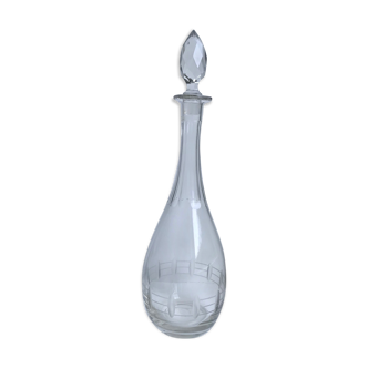 Carafe à vin en cristal gravée années 20-30