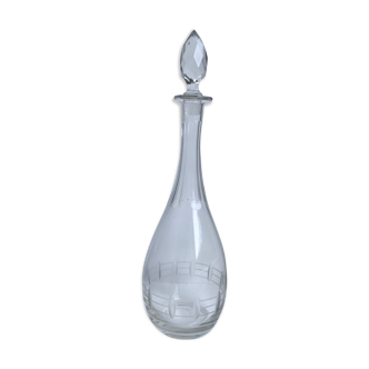 Engraved crystal wine decanter 20s-30s