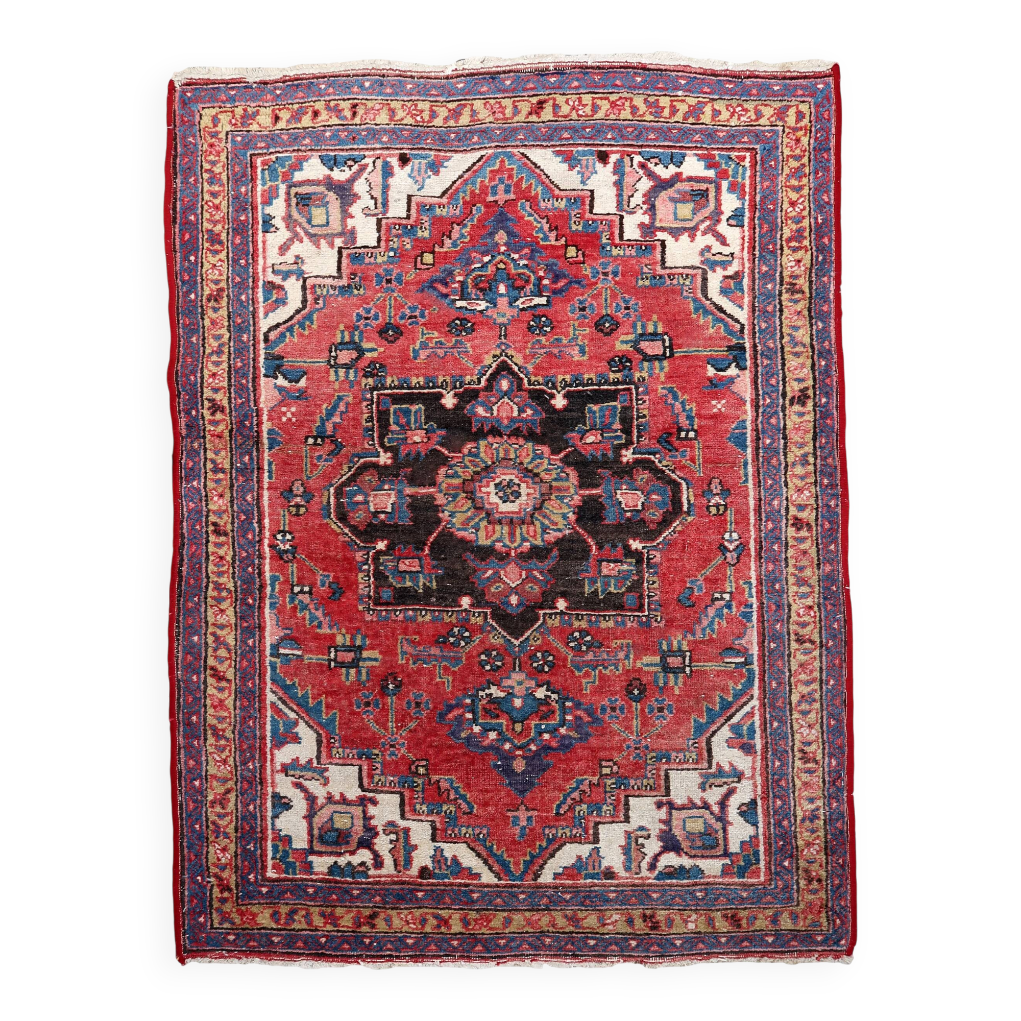 Tapis Hamadan vintage fait main en laine – 92 x 132 cm - 1C1040